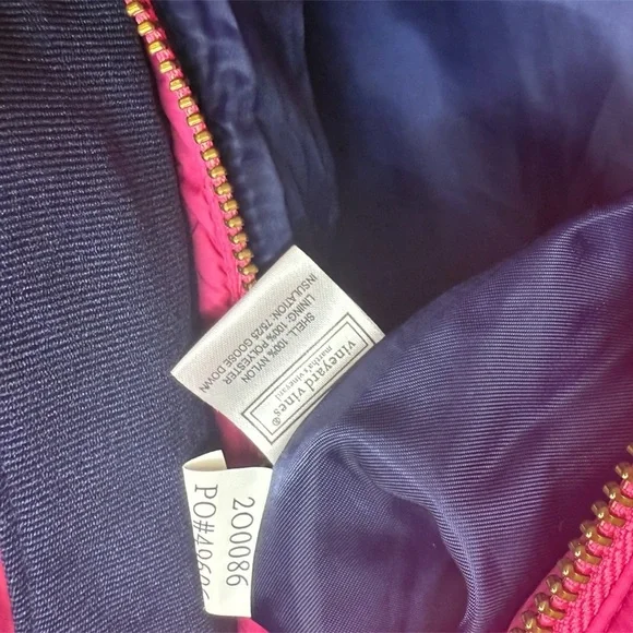 Vineyard Vines Pink Quilted Puffer Jacket Goose Down Insulation Size Small - Picture 4 of 4